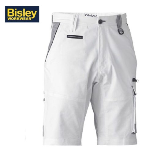 BISLEY- Painters Contrast Cargo Short (BSHC1422) - WHITE